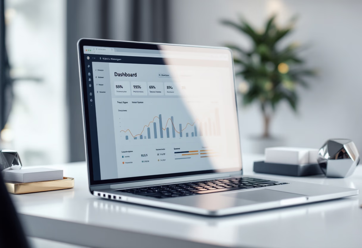 [background image] image of desk with a laptop (for a trucking company)