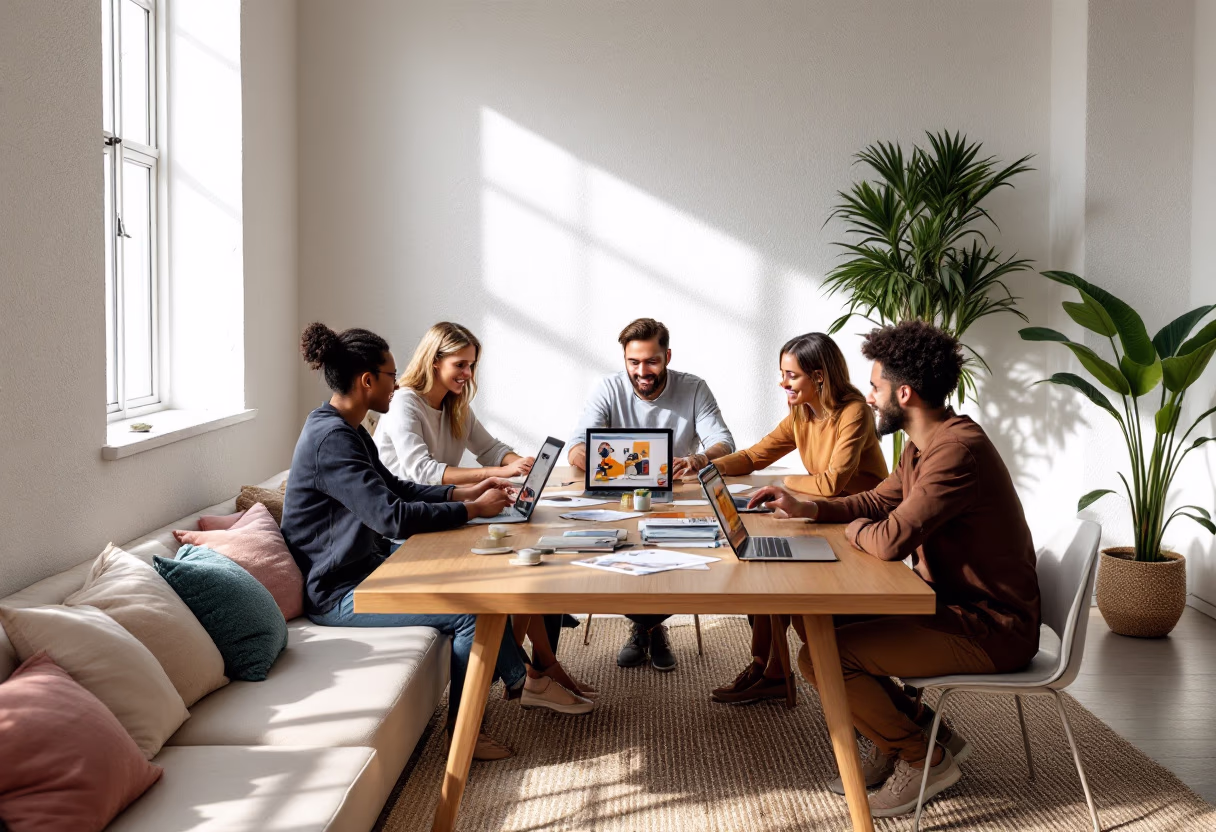 image of brainstorming session (for a productivity tools business)